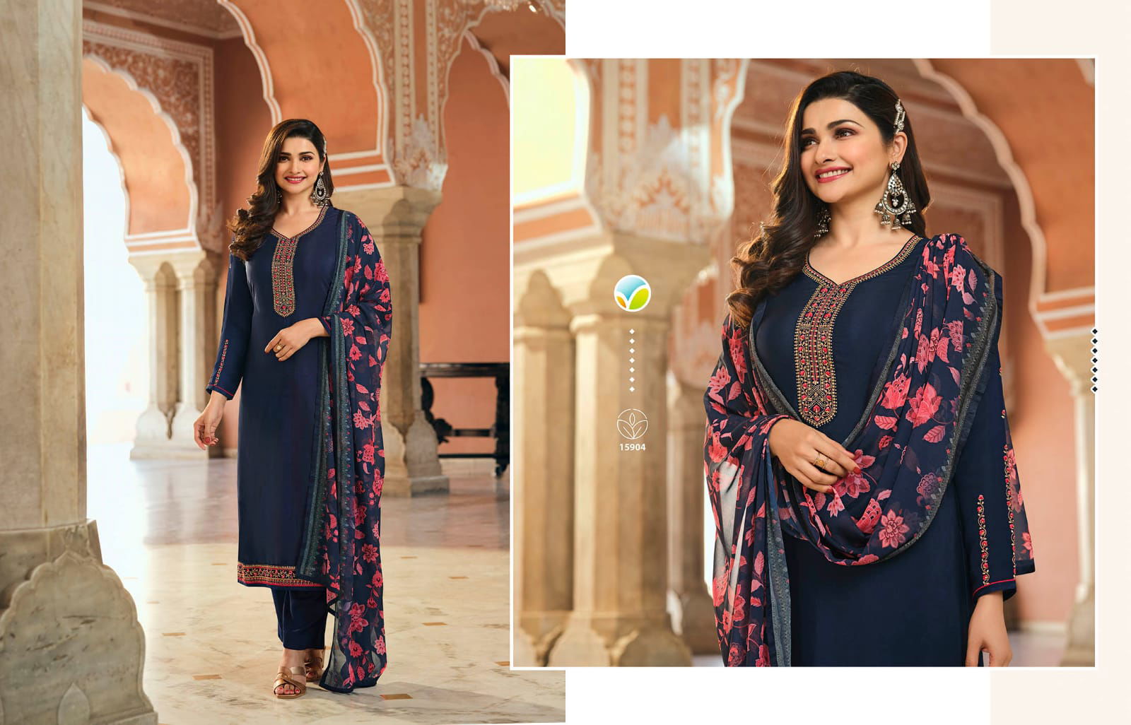Vinay Silkina Royal Crepe 35 New Designer Festive Wear Embroidery Salwar Suits Collection
